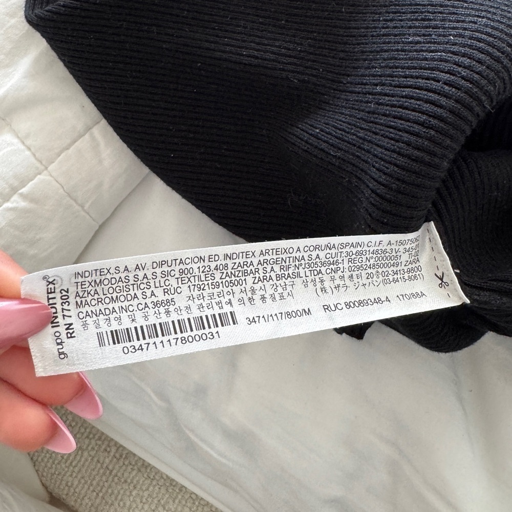 Zara Black Midi Ribbed Dress - Picture 3 of 3